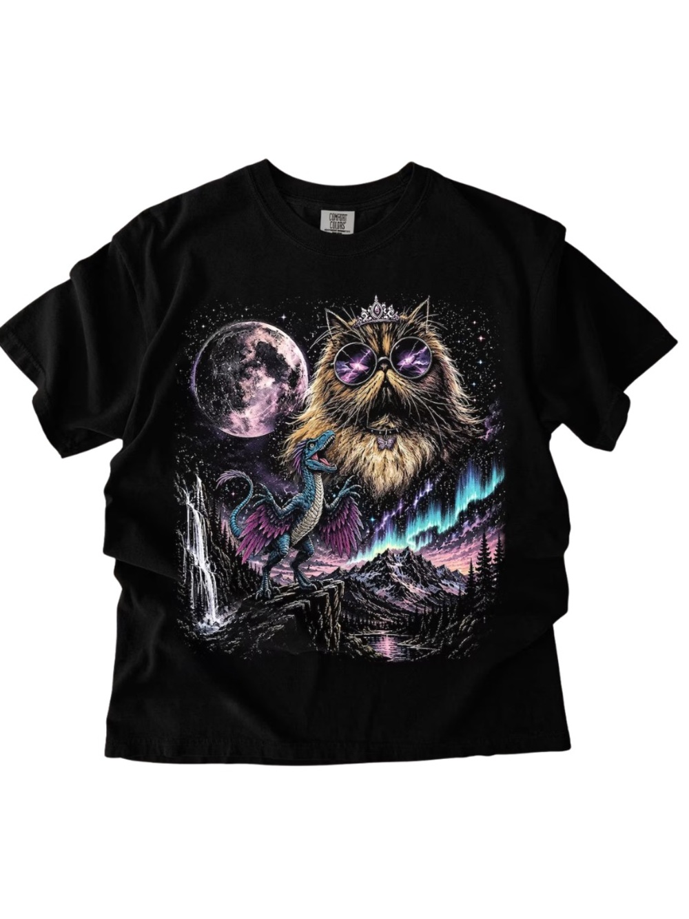 Comfort Colors Black Vintage Princess Donut and Mongo Graphic Tee